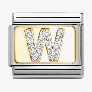 Nomination Nomination Schakel 030291-23 Composable Classic met 18k Geelgouden Glitter Letter W