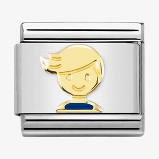 Nomination Nomination Schakel 030272-67 Composable Classic met 18k Geelgouden Jongen Lichtblauw