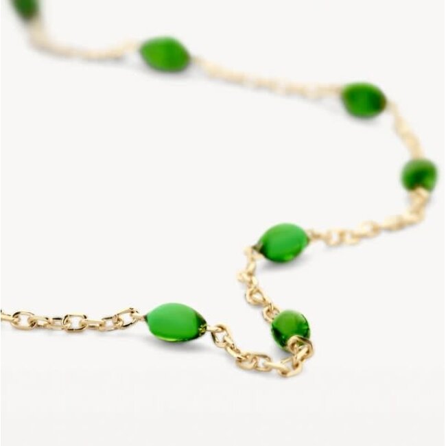 Blush Blush Armband 2226YRG 14K Geelgoud met Groene Resin 16,5 - 18,5cm