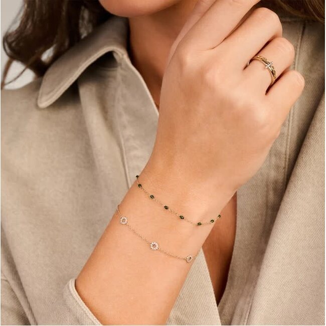 Blush Blush Armband 2226YRG 14K Geelgoud met Groene Resin 16,5 - 18,5cm