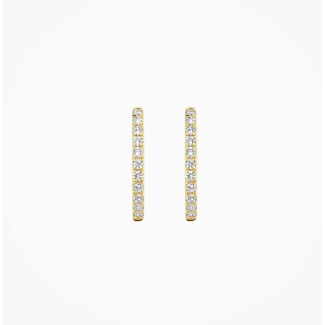 Blush Blush Oorbellen LG7007Y 14k Geelgoud 2x0.165crt G SI Briljant geslepen Lab Grown Diamant 1,7mm x 16mm