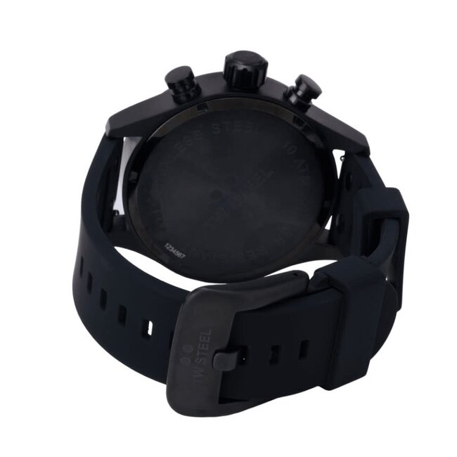 TW Steel TW Steel Horloge VS134 Volante Sport Staal met Zwarte Coating Quartz Chronograaf Mint Groene Wijzerplaat 45mm
