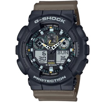 Casio G-Shock Casio G Shock GA-100TU-1A3ER Digitaal Analoog Zwart Groen 200m Waterdicht 50mm