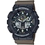 Casio G-Shock Casio G Shock GA-100TU-1A3ER Digitaal Analoog Zwart Groen 200m Waterdicht 50mm