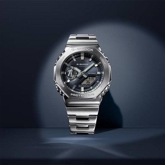 Casio G-Shock Casio G-Shock Horloge GM-2110D-8AER Digitaal Analoog Staal met Grijze Wijzerplaat 200m Waterdicht 49mm