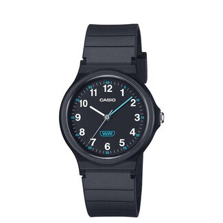Casio Casio Horloge LQ-24B-1BEF  Analoog Zwarte Band en Zwarte Wijzerplaat 36mm