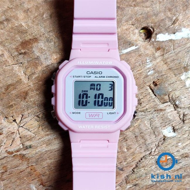 Casio Casio Horloge LA-20WH-4A1EF Digitaal Roze Band Vierkante Roze Wijzerplaat 35mm