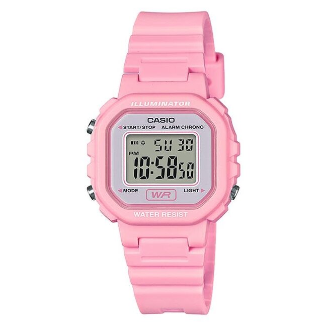 Casio G-Shock Casio Horloge LA-20WH-4A1EF Digitaal Roze Band Vierkante Roze Wijzerplaat 35mm