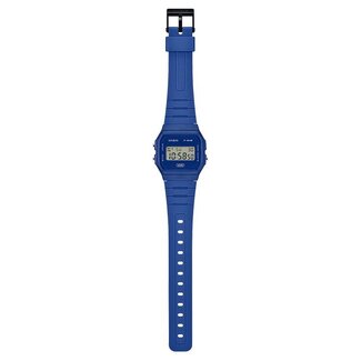 Casio G-Shock Casio Horloge F-91WB-2A1EF Digitaal Blauwe Band met Blauwe Wijzerplaat 38mm