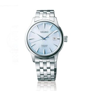 Seiko Seiko Horloge SRPE19J1 Presage Staal Automaat 50m Waterdicht met Licht Blauwe Wijzerplaat 40mm