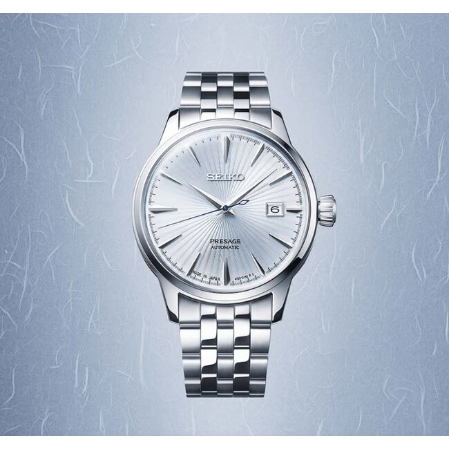 Seiko Seiko Horloge SRPE19J1 Presage Staal Automaat 50m Waterdicht met Licht Blauwe Wijzerplaat 40mm