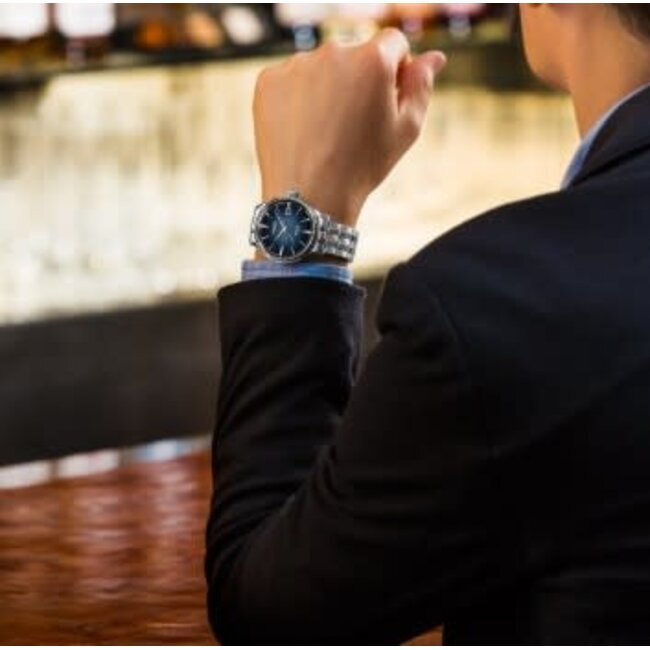 Seiko Seiko Horloge SRPB41J1 Presage Staal Automaat 50m Waterdicht met Blauwe Wijzerplaat 40mm