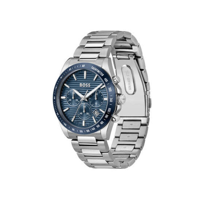 BOSS BOSS Horloge HB1514240 Stike Staal Quartz Chronograaf met Blauwe Wijzerplaat 41mm