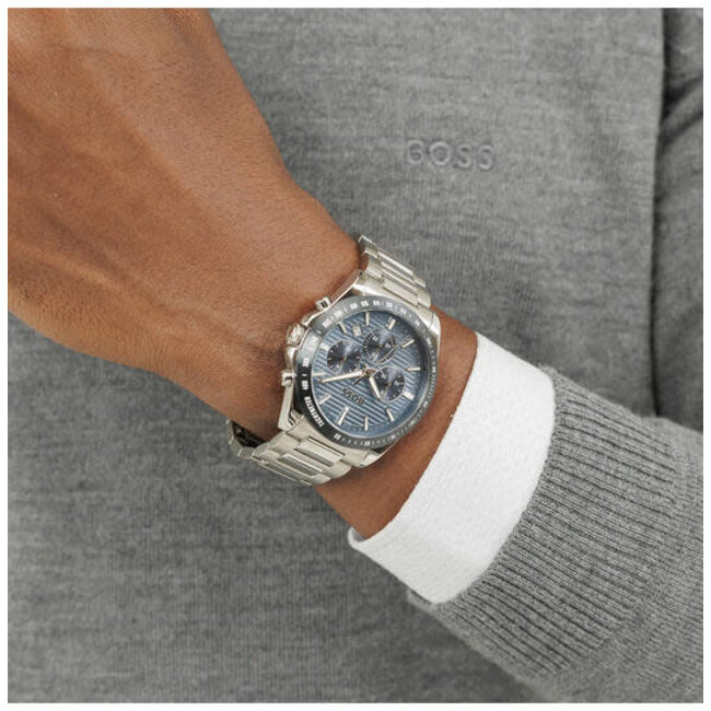 BOSS BOSS Horloge HB1514240 Stike Staal Quartz Chronograaf met Blauwe Wijzerplaat 41mm