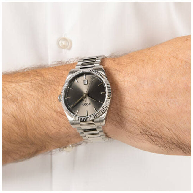 BOSS BOSS Horloge HB1514310 Cheswick Staal Quartz met Grijzen wijzerplaat 40mm