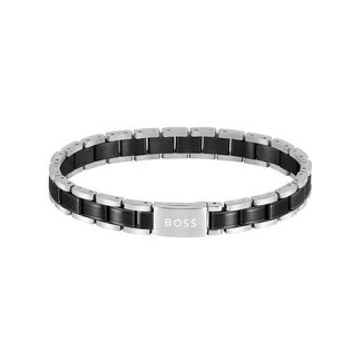BOSS BOSS Armband HBJ1580665 Link Essentials Staal met Zwart 20cm