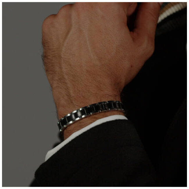 BOSS BOSS Armband HBJ1580665 Link Essentials Staal met Zwart 20cm