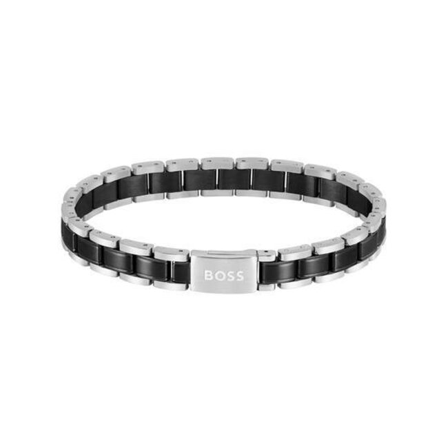 BOSS BOSS Armband HBJ1580665 Link Essentials Staal met Zwart 20cm