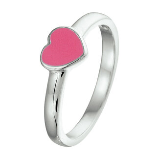 Blinckers Jewellery Huiscollectie BJ Ring 13.28673 Zilver met Roze Hart Maat 14,5