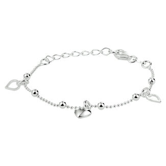 Blinckers Jewellery Huiscollectie BJ Armband 13.33307 Zilver met Hartjes 13+3cm