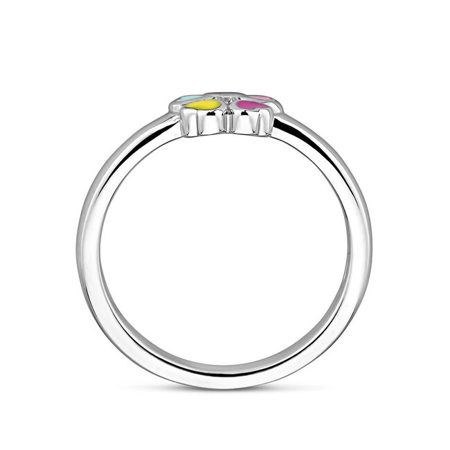 Blinckers Jewellery Huiscollectie BJ Ring 13.37853 Zilver met Bloem Zirkonia