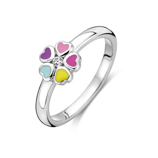 Blinckers Jewellery Huiscollectie BJ Ring 13.37853 Zilver met Bloem Zirkonia