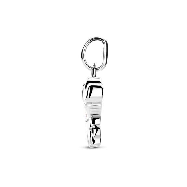 Blinckers Jewellery Huiscollectie BJ Hanger 13.41846 Zilver Emaille Olifant Zirkonia 17mm