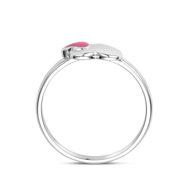 Blinckers Jewellery Huiscollectie BJ Ring 13.41977 Zilver Emaille Hartje Maat 15,5