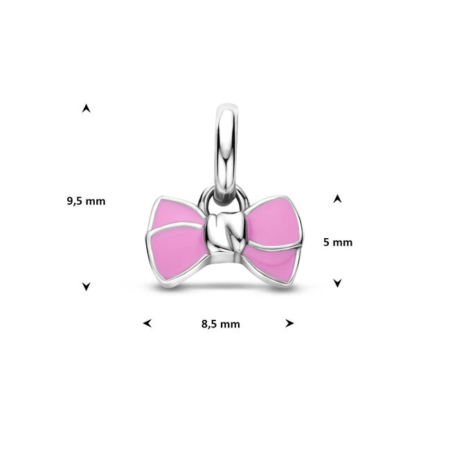 Blinckers Jewellery Huiscollectie BJ Hanger 13.42367 Zilver Roze Strik 5mm