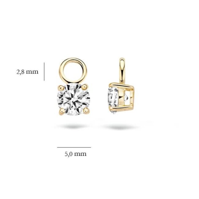 Blush Blush Oorbedels 9045YZI 14k Geelgoud met Zirkonia 5mm