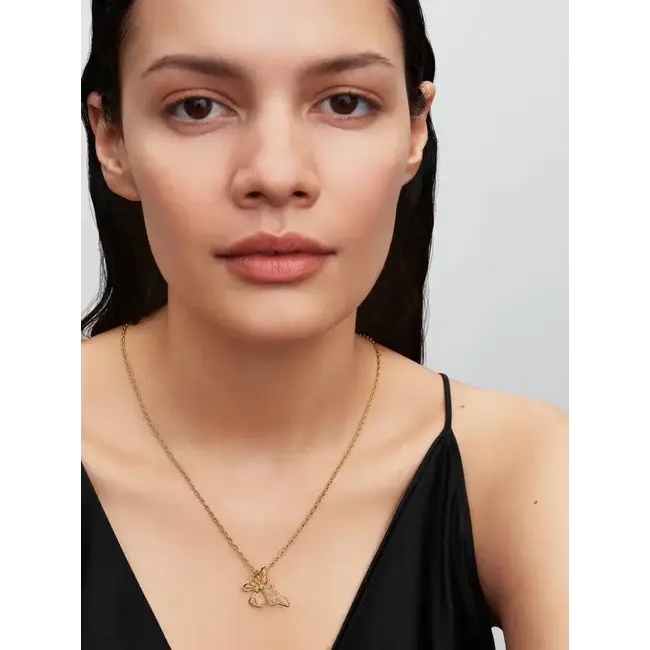 Pandora Pandora Bedel 764487C01 Zilver met 14k Geelgouden Plating Vlinder met Zirkonia