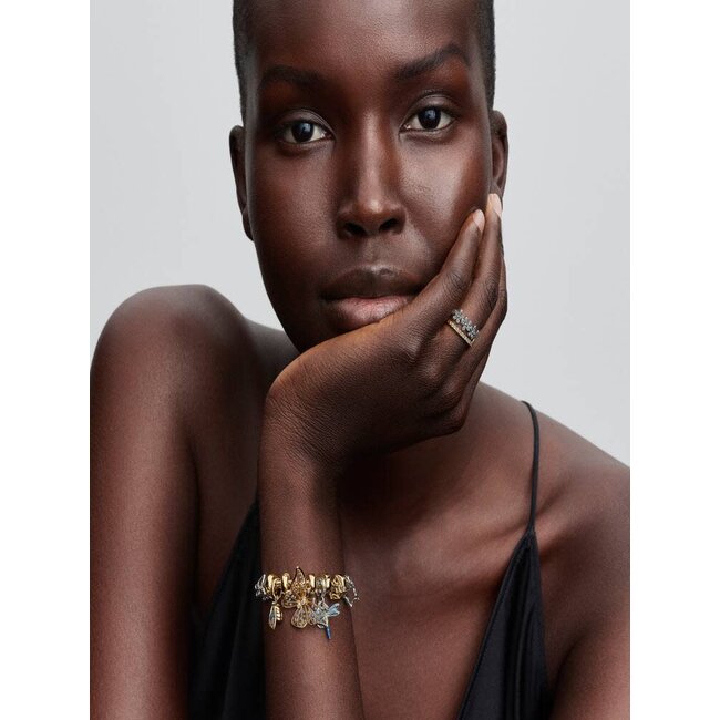 Pandora Pandora Bedel 764487C01 Zilver met 14k Geelgouden Plating Vlinder met Zirkonia