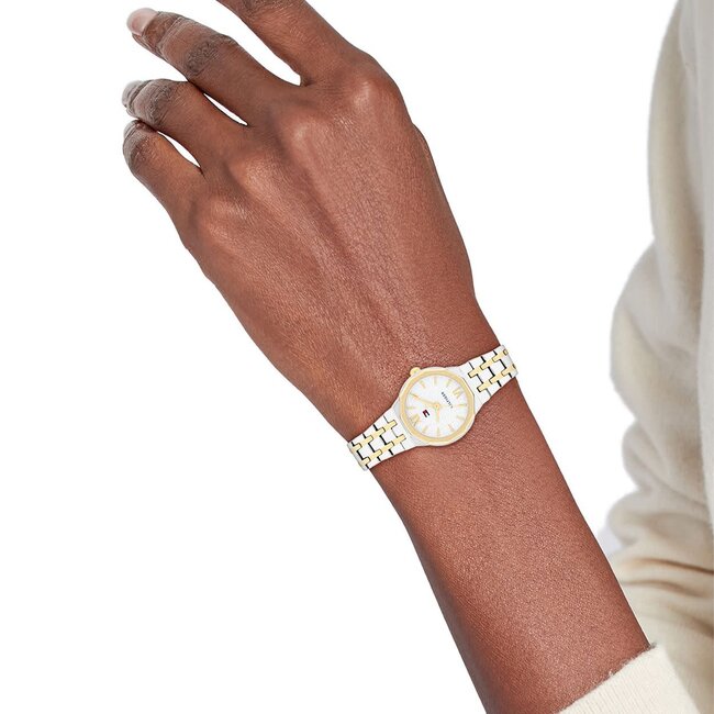 Tommy Hilfiger Tommy Hilfiger Horloge TH1782888 Mackenzie Staal Bi Color met Zilverkleurige Wijzerplaat 25mm