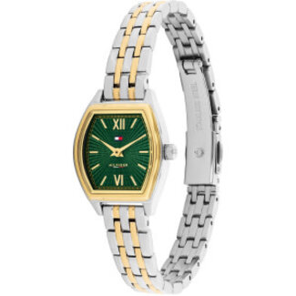 Tommy Hilfiger Tommy Hilfiger Horloge TH1782907 Norah Staal Bi Color met Groene Wijzerplaat Quartz 22mm