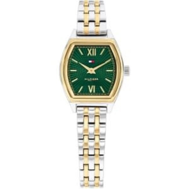 Tommy Hilfiger Tommy Hilfiger Horloge TH1782907 Norah Staal Bi Color met Groene Wijzerplaat Quartz 22mm