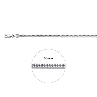 Blinckers Jewellery Huiscollectie BJ Collier 10.21153 Zilver Vossestaart 3.3mm 50cm