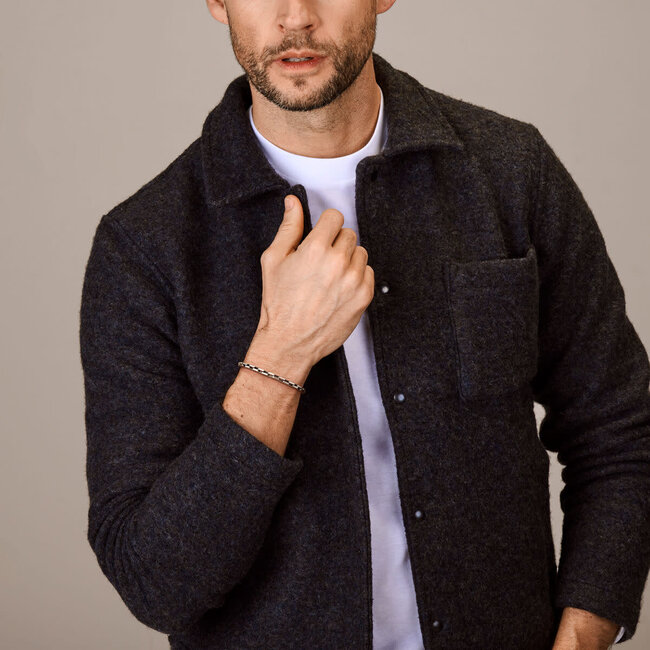 Blinckers Jewellery Huiscollectie BJ Armband 11.01818 Zilver Geoxideerd Ankerschakel  4.0mm 20cm