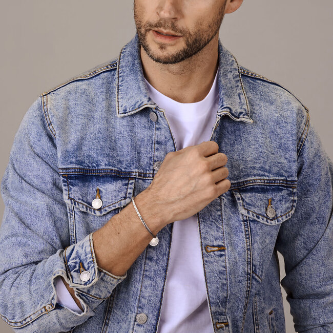 Blinckers Jewellery Huiscollectie BJ Armband 13.41786 Zilver Gerhodineerd Vossestaart 2.8mm 20cm