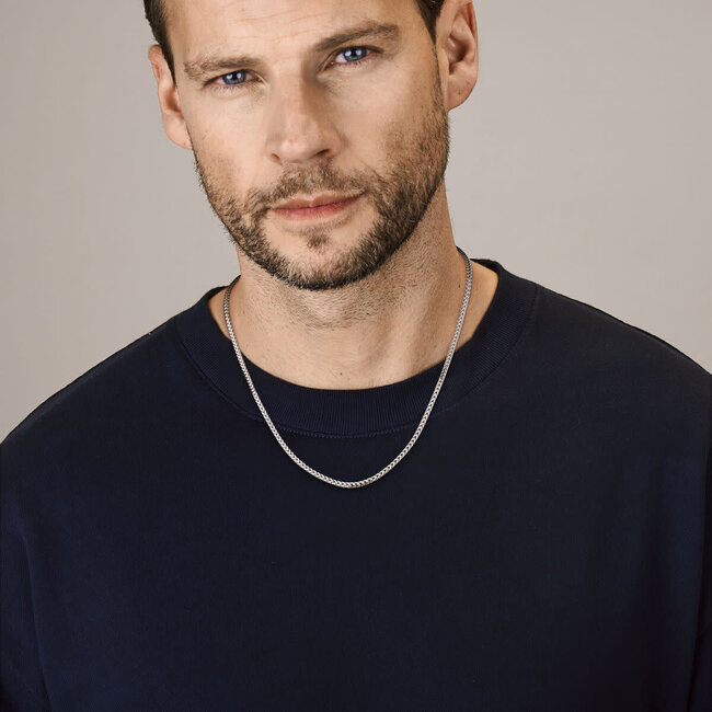 Blinckers Jewellery Huiscollectie BJ Collier 13.41788 Zilver Gerhodineerd Vossestaart 2.8mm 50cm