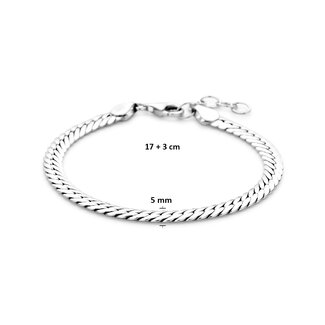 Blinckers Jewellery Huiscollectie BJ Armband 13.42347 Zilver Gourmette 5mm 17+3cm
