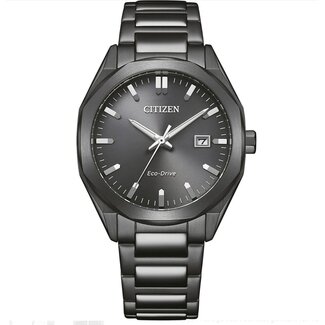 Citizen Citizen Horloge BM7625-80H Staal Eco-Drive 100M Waterdicht met Zwarte Wijzerplaat 38mm