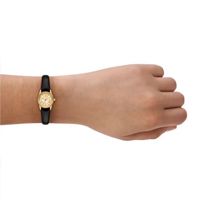 Michael Kors Michael Kors Horloge MK4901 Lexington Staal Quartz met Zwarte Leren Band 19mm