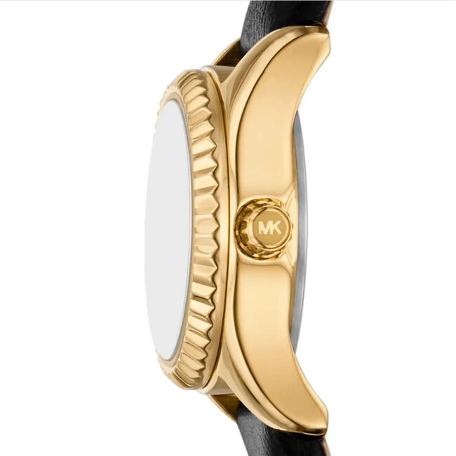 Michael Kors Michael Kors Horloge MK4901 Lexington Staal Quartz met Zwarte Leren Band 19mm