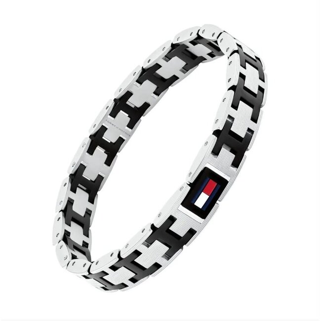 Tommy Hilfiger Tommy Hilfiger Armband TH2790684 H-Link Staal Bi Color Zwart 20cm