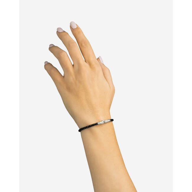 Buddha to Buddha Buddha to Buddha Armband J016BL E+ George Mini Zwart Leer Maat E+