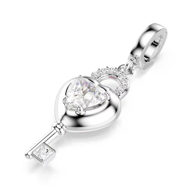 Swarovski Swarovski Hanger 5742957 Ydillia Zilverkleurige Plating Hart met Sleutel