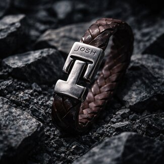 Josh Josh Armband  24353 Leer Bruin 21cm