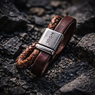 Josh Josh Armband 09110 Leer Congac Bruin 21cm