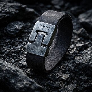 Josh Josh Armband 24934VB Leer Zwart 23cm