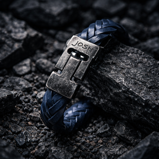 Josh Josh Armband 24001 Leer Blauw 23cm